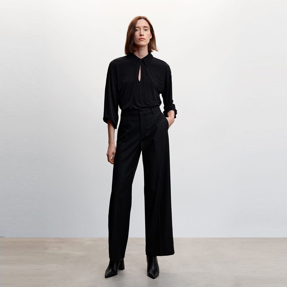 MANGO - Blusa Manga Larga Mujer Mango