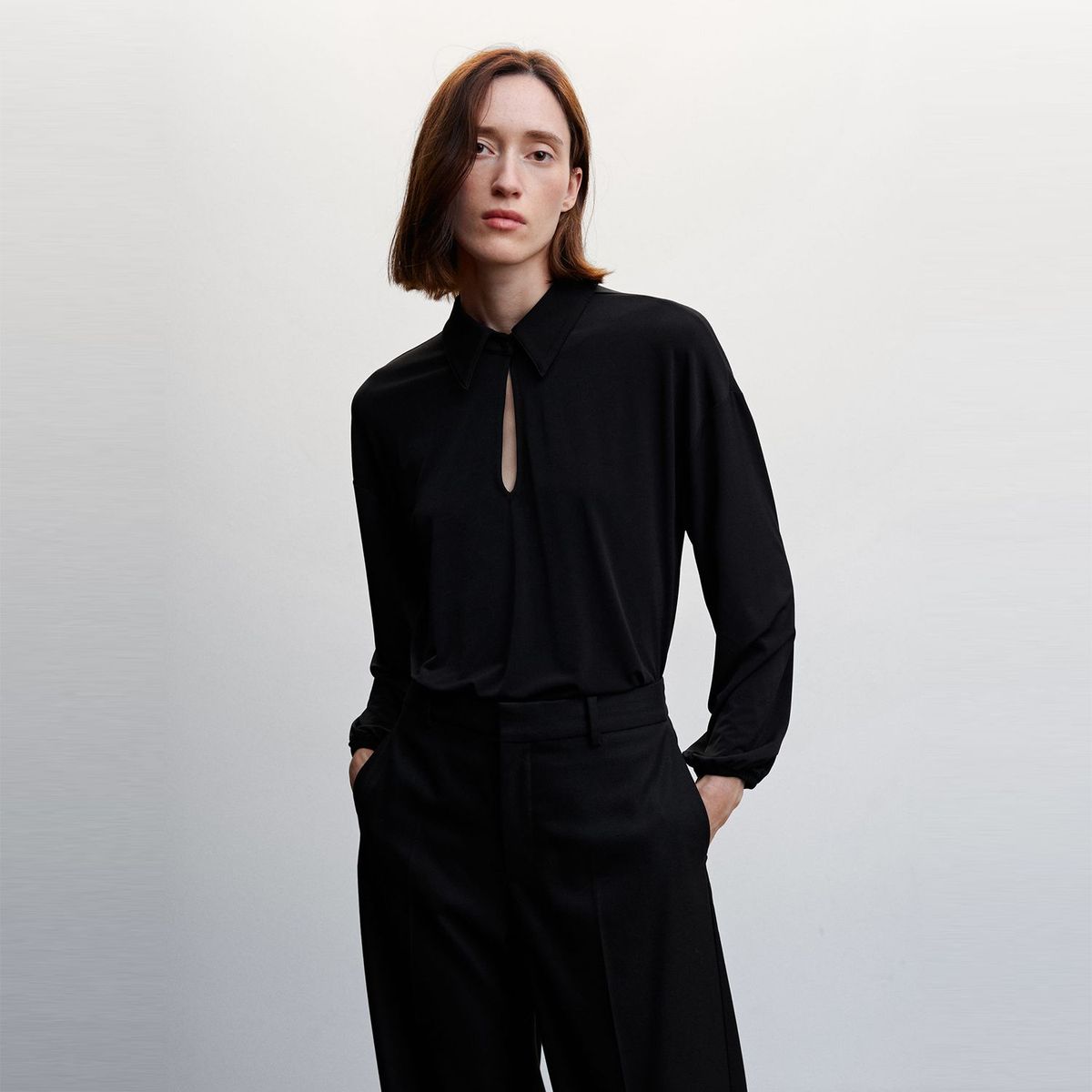 MANGO - Blusa Manga Larga Mujer Mango