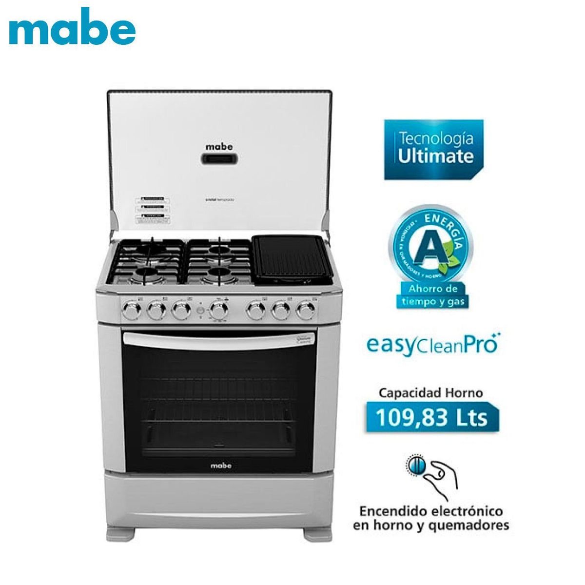 MABE - COCINA A GAS MABE 6 HORNILLAS EMP7620SX0 76CM