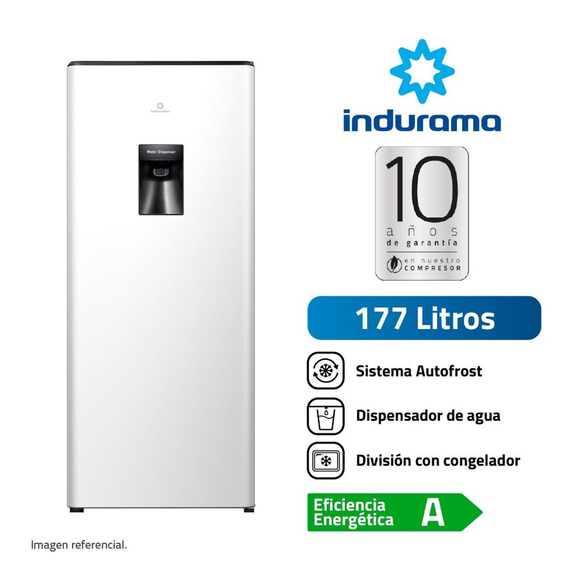 INDURAMA - Refrigeradora Monopuerta 177L RI-289DBL.