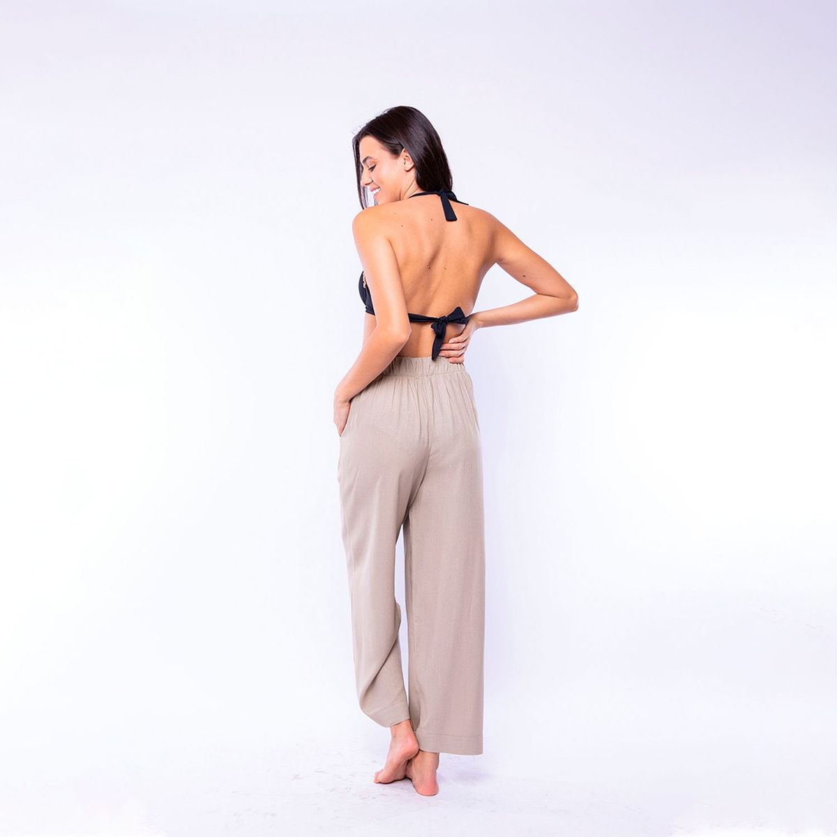 PRAIA BRAVA - Palazzo Mujer Lino Beige Praia Brava