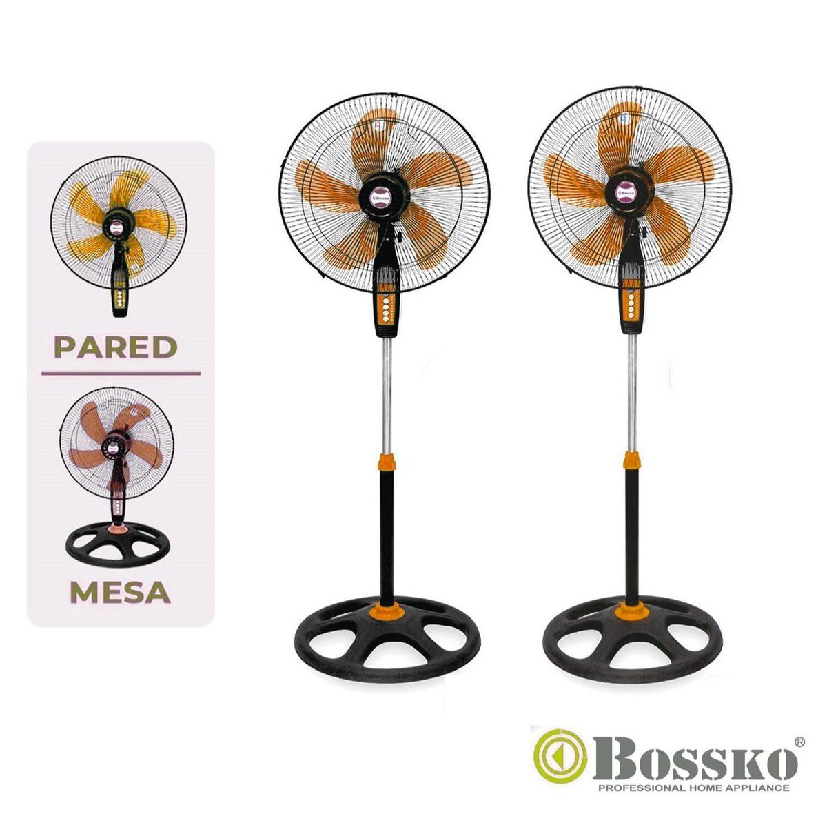 BOSSKO - Ventilador BK-8221VI De 18" 150w X caja de 2U