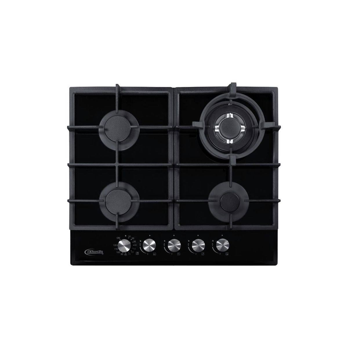 KLIMATIC - Combo Encimera A Gas Aosta60 + Campana Decorativa Venezia Black-C Marca Klimatic