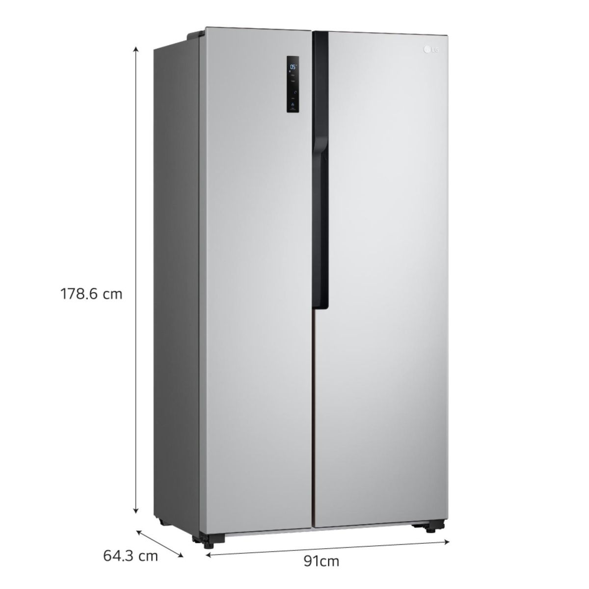 LG - Refrigeradora LS51BPP 509L Múltiple Flujo de aire Side By Side Plateada LG