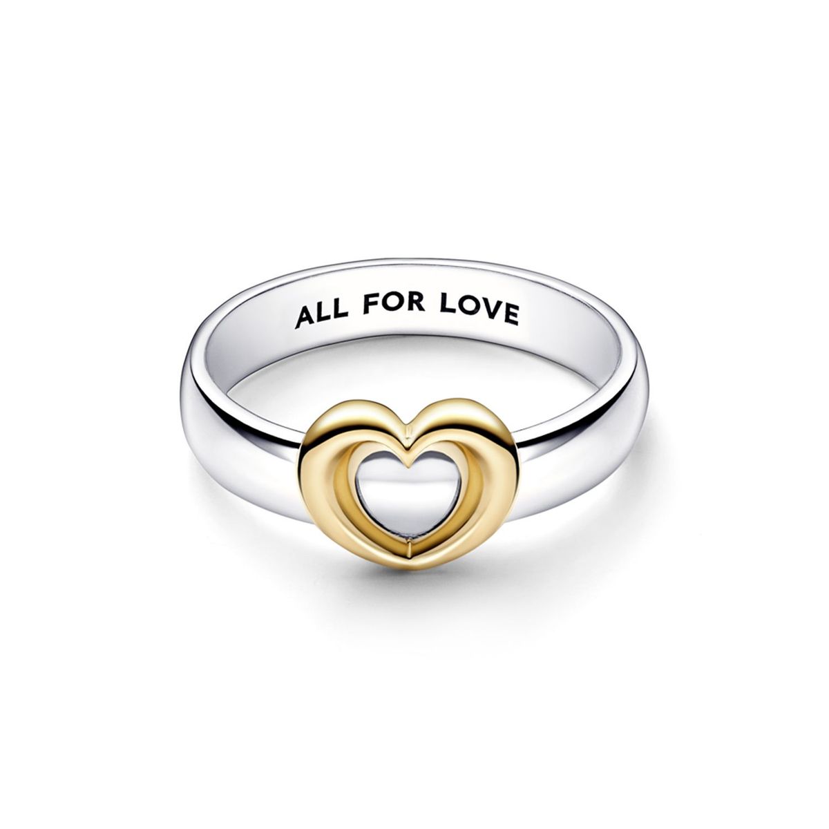 PANDORA - Anillo Mujer Corazón deslizante 2 tonos Pandora