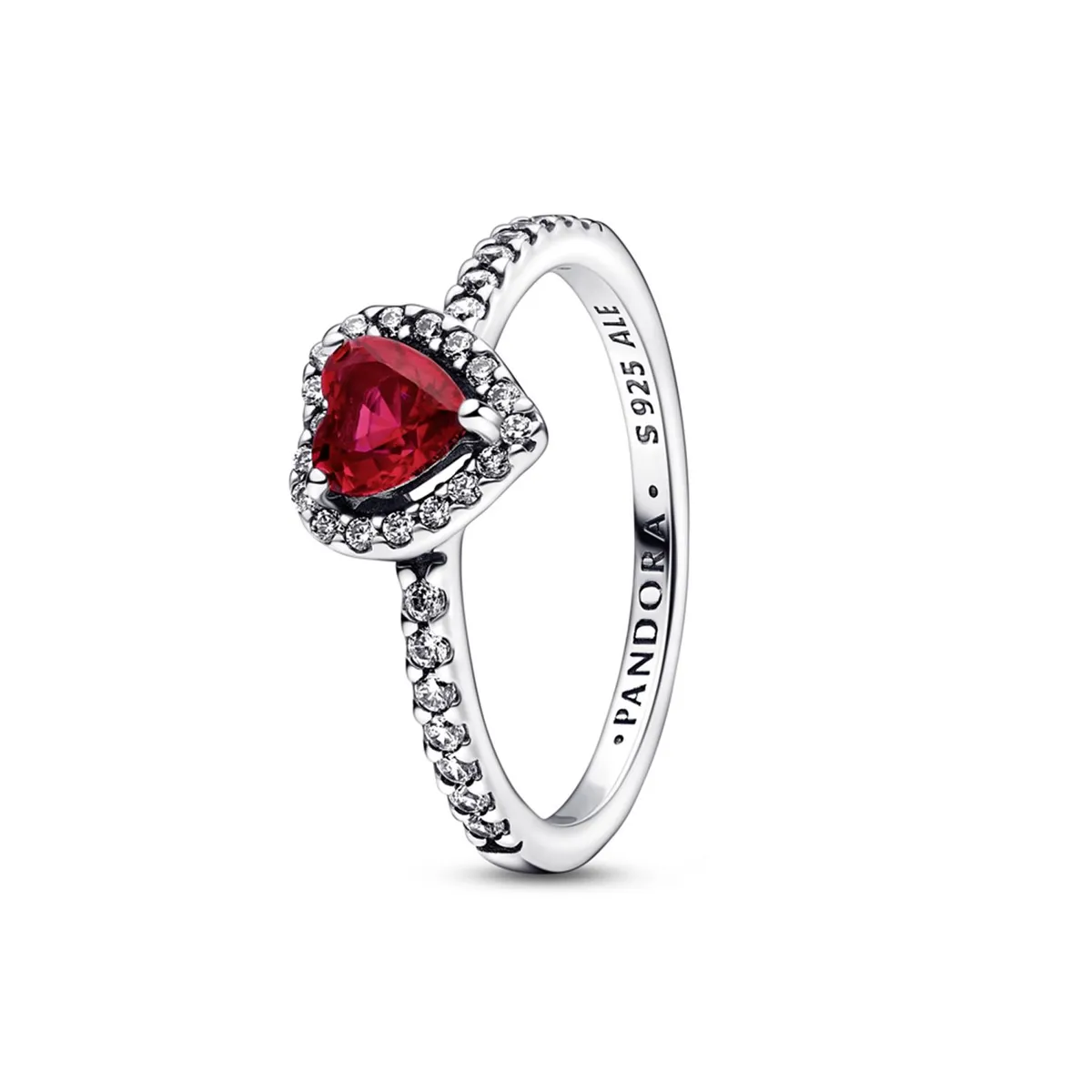 PANDORA - Anillo Mujer Corazón elevado rojo Pandora