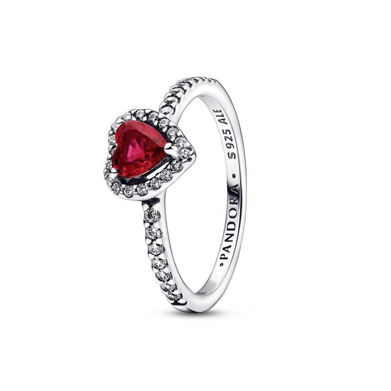 PANDORA - Anillo Mujer Corazón elevado rojo Pandora