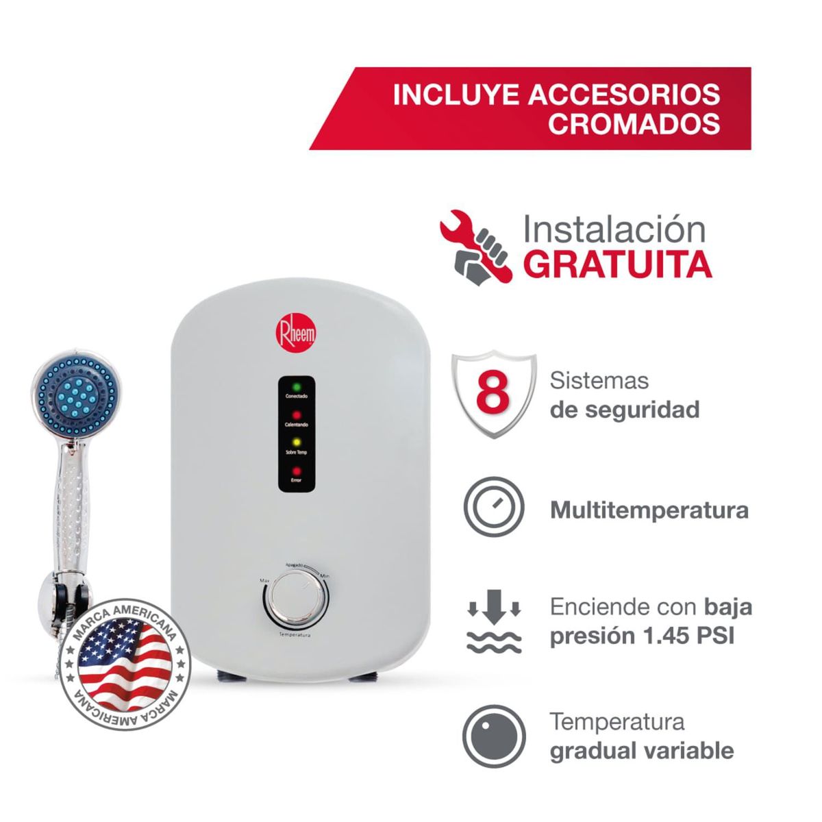 RHEEM - Rapiducha  Elegant 4.5 KW RHEEM