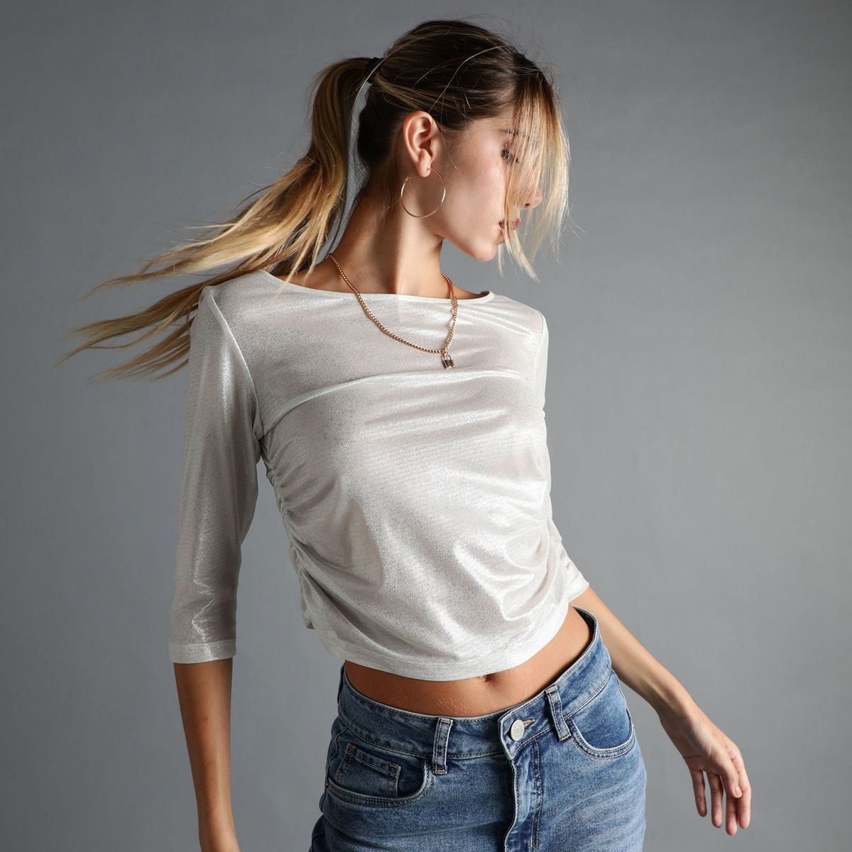 MOSSIMO - Top Manga Larga Mujer Mossimo x Luana Barron