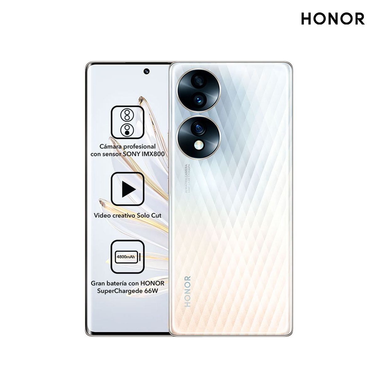 HONOR - Smartphone Honor 70 256GB + 8GB Silver