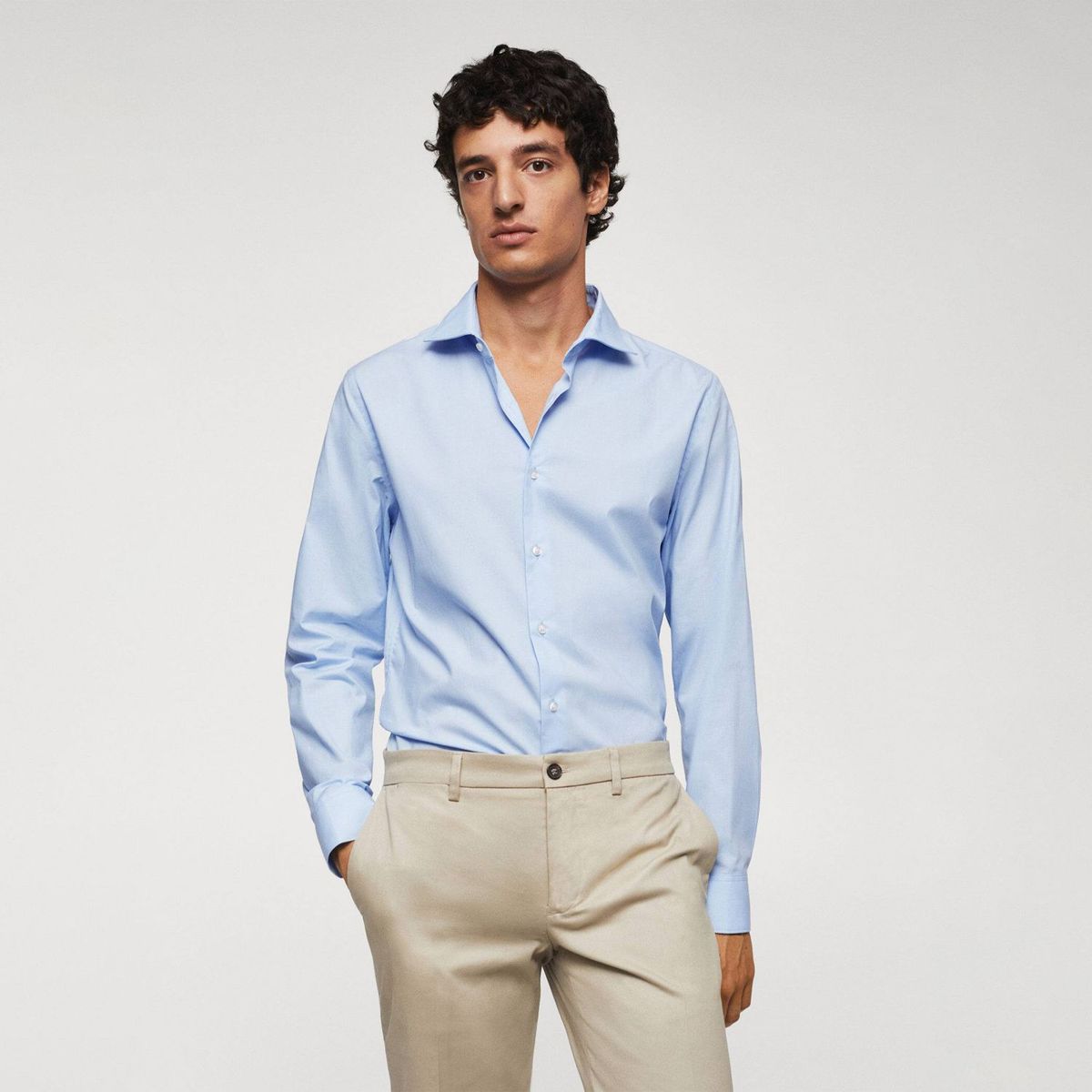 MANGO - Camisa Manga Corta Hombre Mango