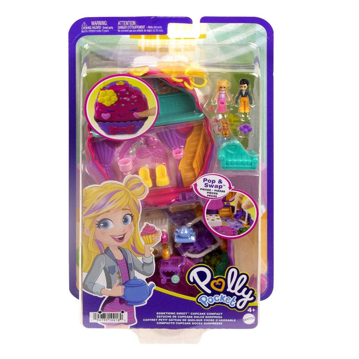 POLLY POCKET - Set de Juego Polly Pocket Compacto Pastelería Cupcake
