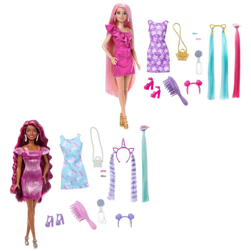 BARBIE - Muñeca Barbie Cabello Arcoiris Extra Largo