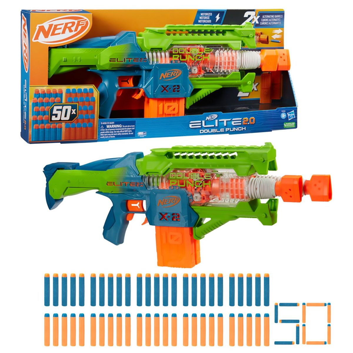 NERF - Lanzador Nerf Elite 2.0 Double Punch