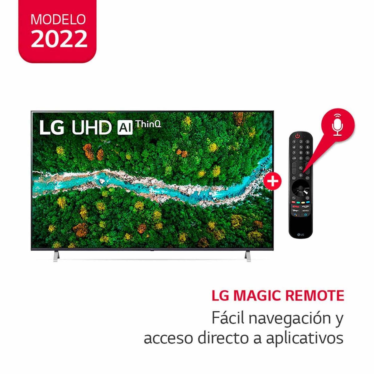 LG - Televisor LG 65" LED Smart TV UHD 4K con ThinQ AI 65UP7760PSB