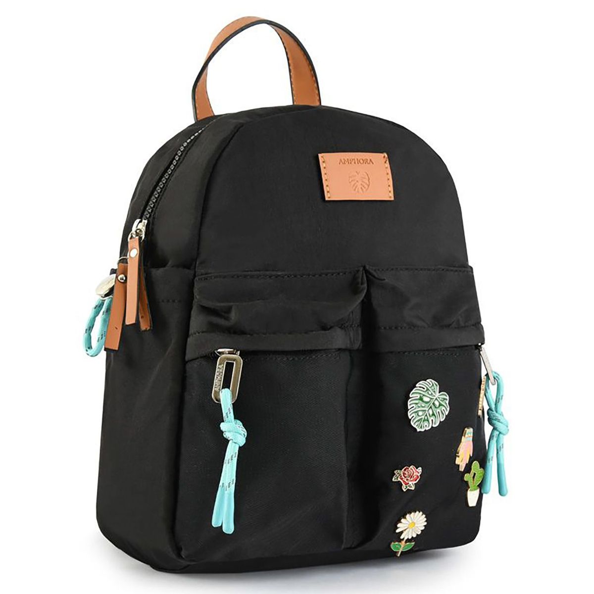 AMPHORA - Mochila Mujer Amphora Plants Negro