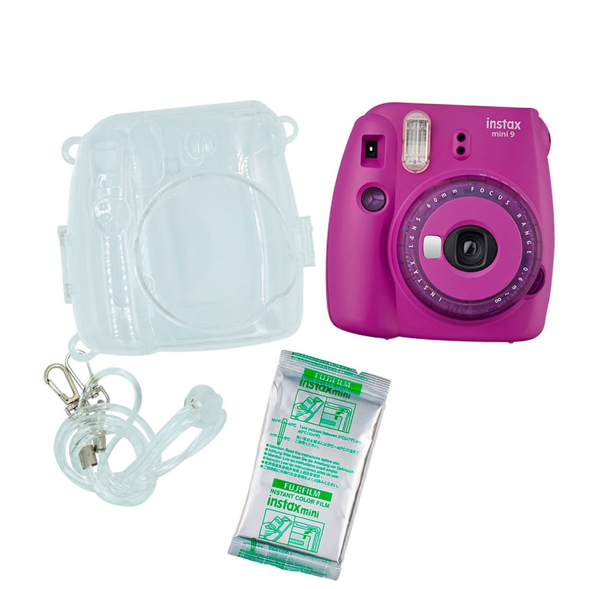 FUJI - Pack Cámara Instax Mini9 + Estuche + Pack 10 Papel Fotográfico FUJIFILM