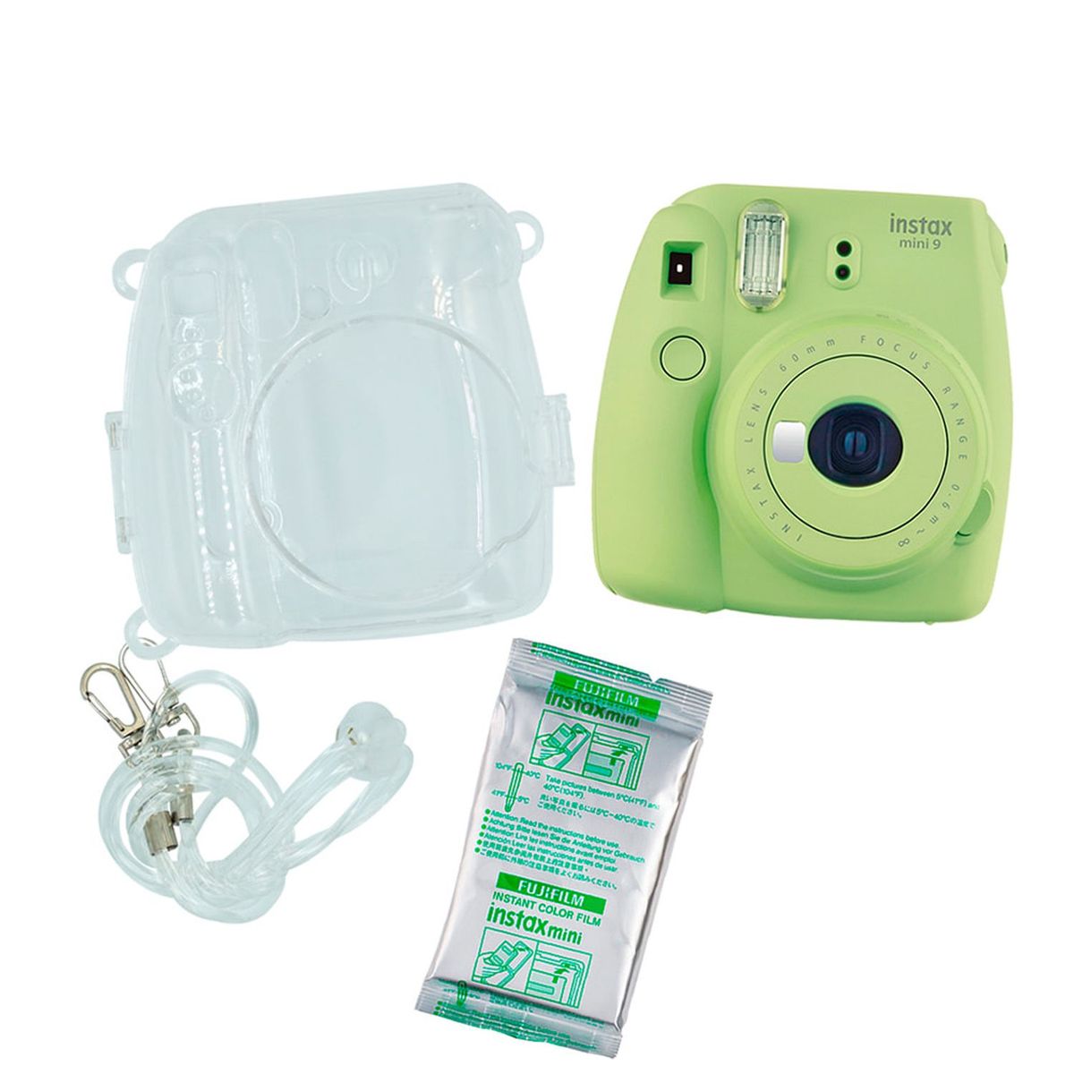 FUJI - Pack Cámara Instax Mini9 + Estuche + Pack 10 Papel Fotográfico FUJIFILM