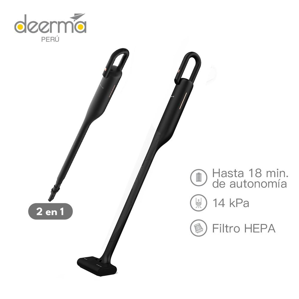 DEERMA - Aspiradora Inalámbrica Negra 120W VC03S