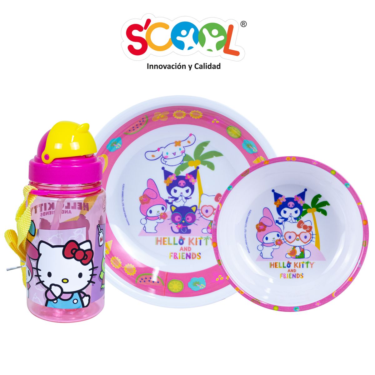 SCOOL - Set Vajilla De Melamine 3pz Hello Kitty & Friends