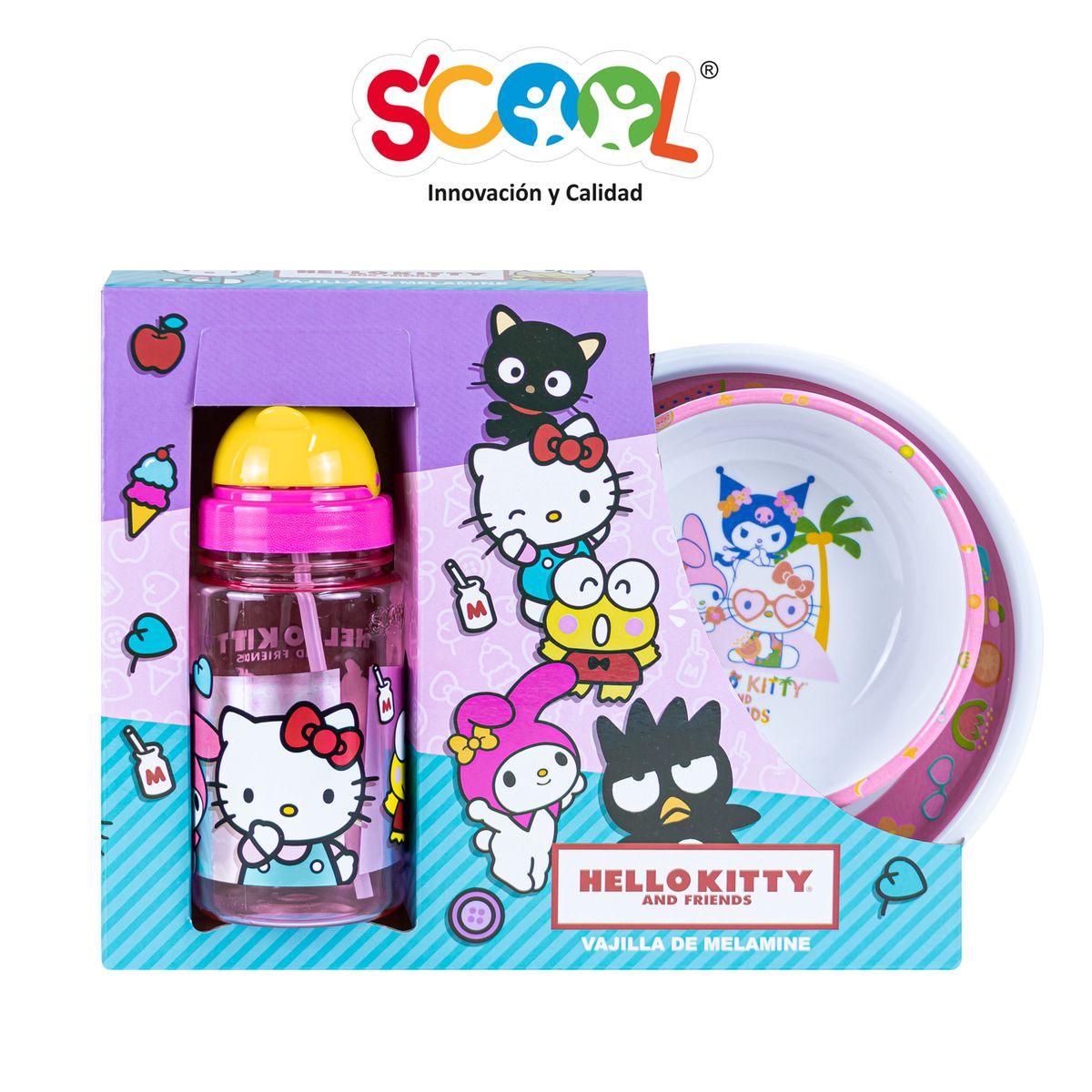 SCOOL - Set Vajilla De Melamine 3pz Hello Kitty & Friends