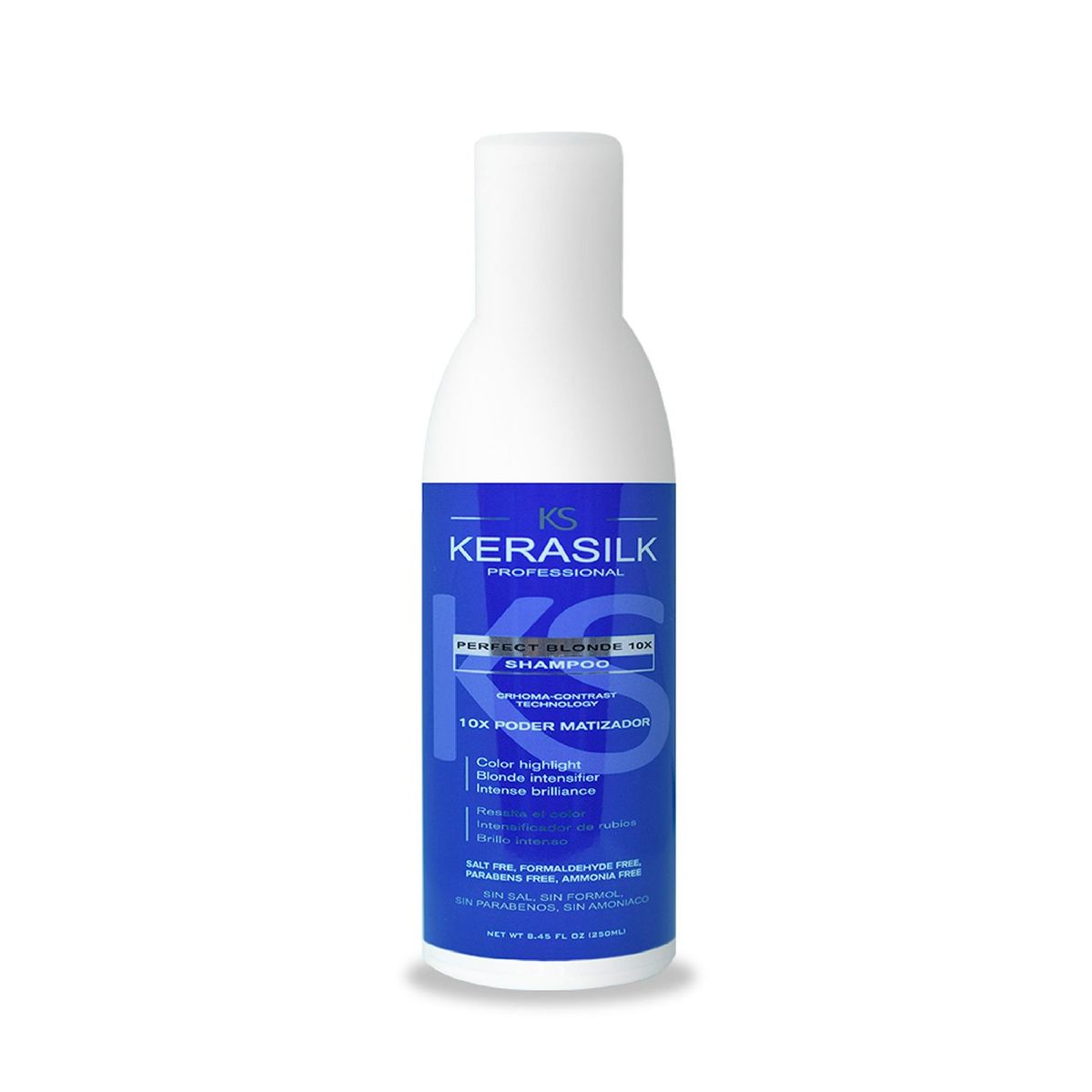 KERASILK PROFESSIONAL - Shampoo Matizador Azul Cabello Rubio Kerasilk