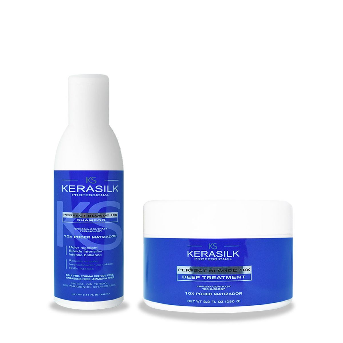 KERASILK PROFESSIONAL - Pack Matizador Azul Cabello Rubio Kerasilk Sh+Masc