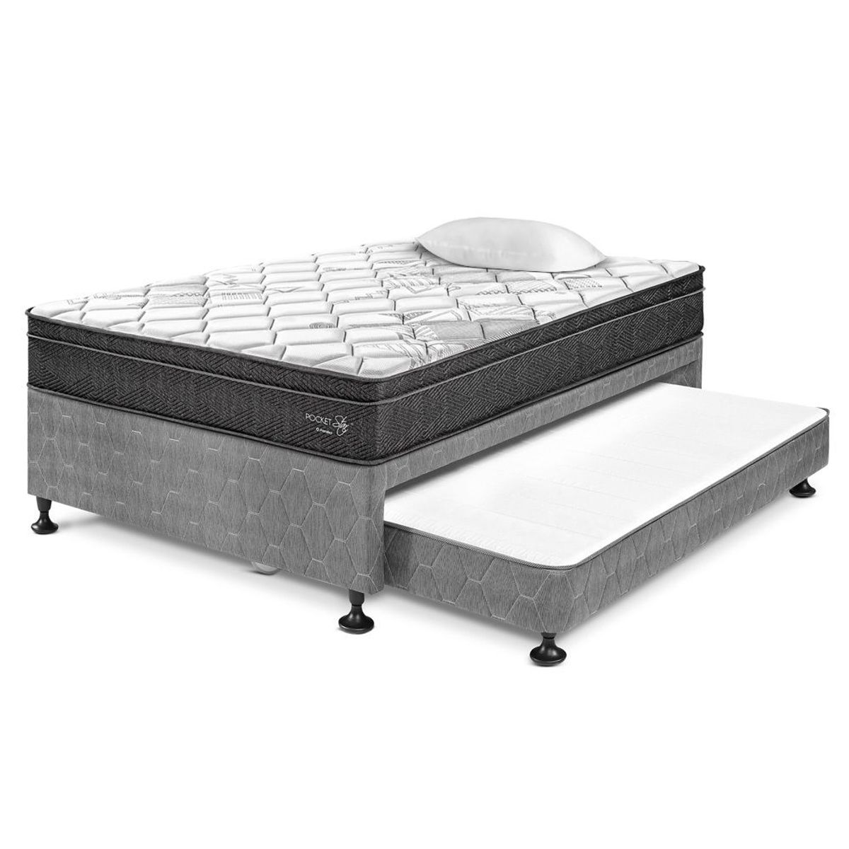 PARAISO - Cama Diván Pocket Star 1.5 Plz + 1 Almohada + Protector