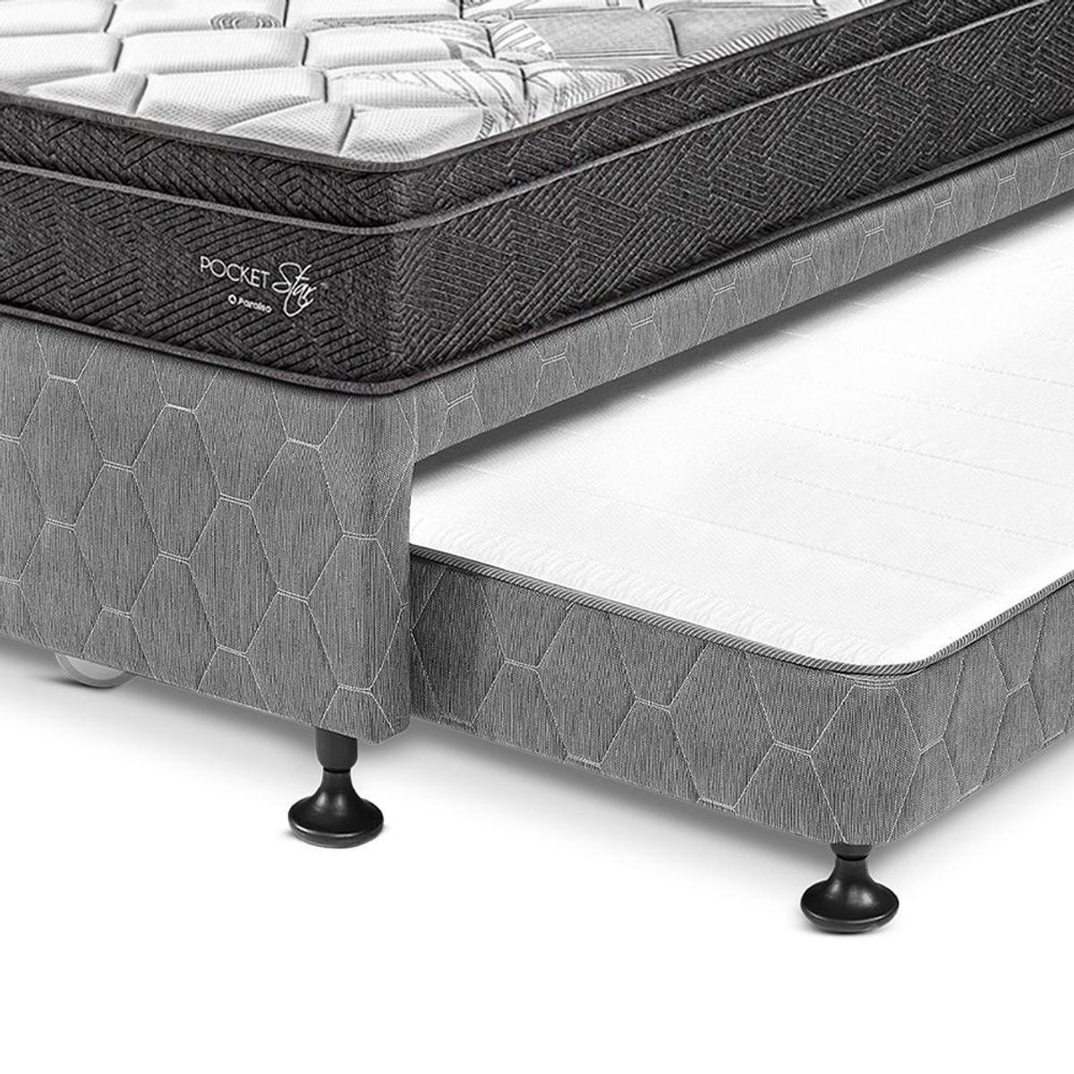 PARAISO - Cama Diván Pocket Star 1.5 Plz + 1 Almohada + Protector