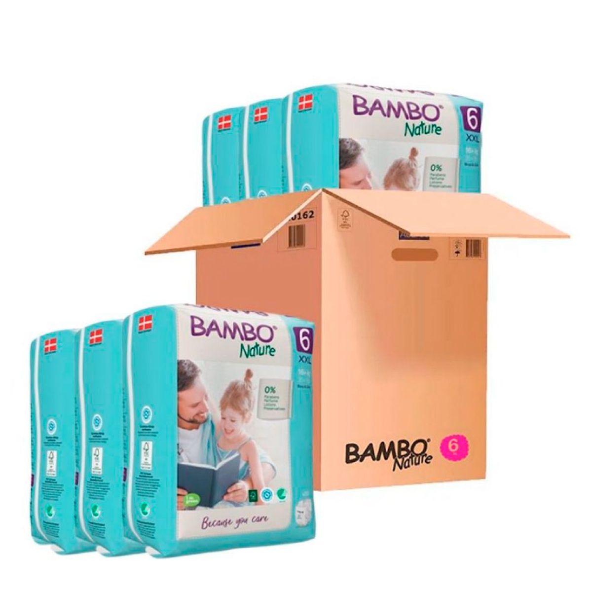 BAMBO NATURE - Pañal Bambo Nature Talla 6 (Xxg) - 6 Paquetes De 20 Unid