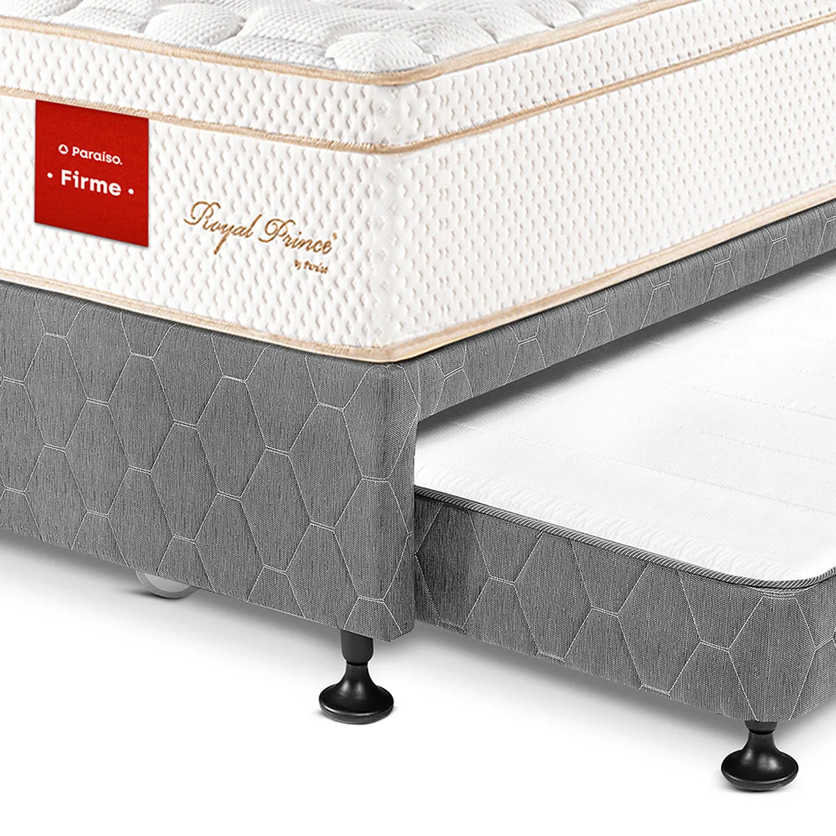 PARAISO - Dormitorio Diván Royal Prince Firme 2 Plz + 2 Almohadas Viscoelásticas