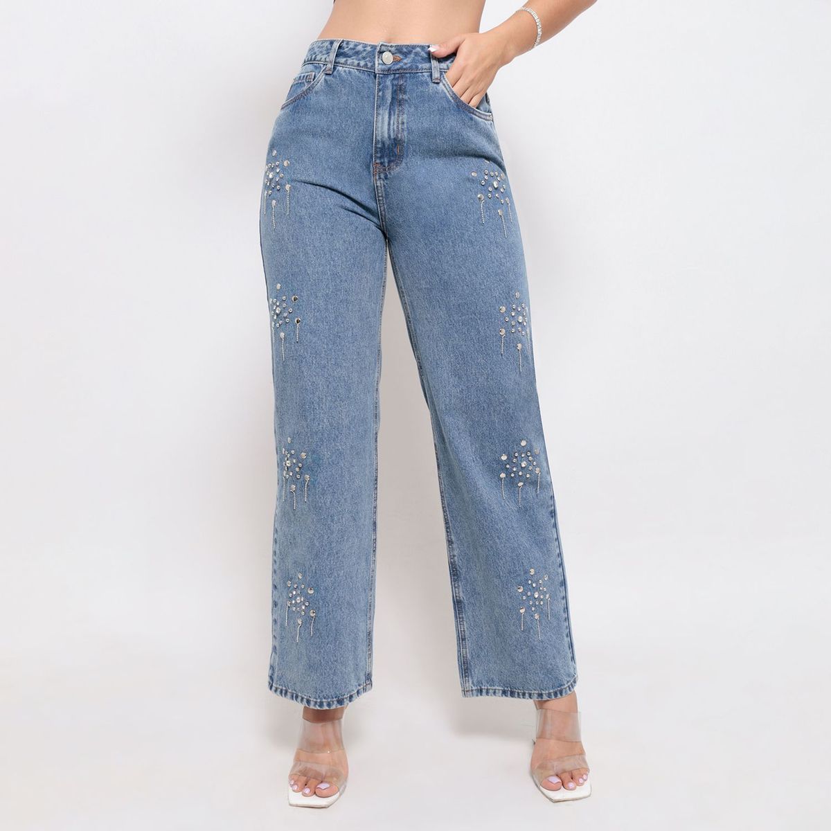 KANSAS - Pantalón Jean Palazzo Mujer Kansas