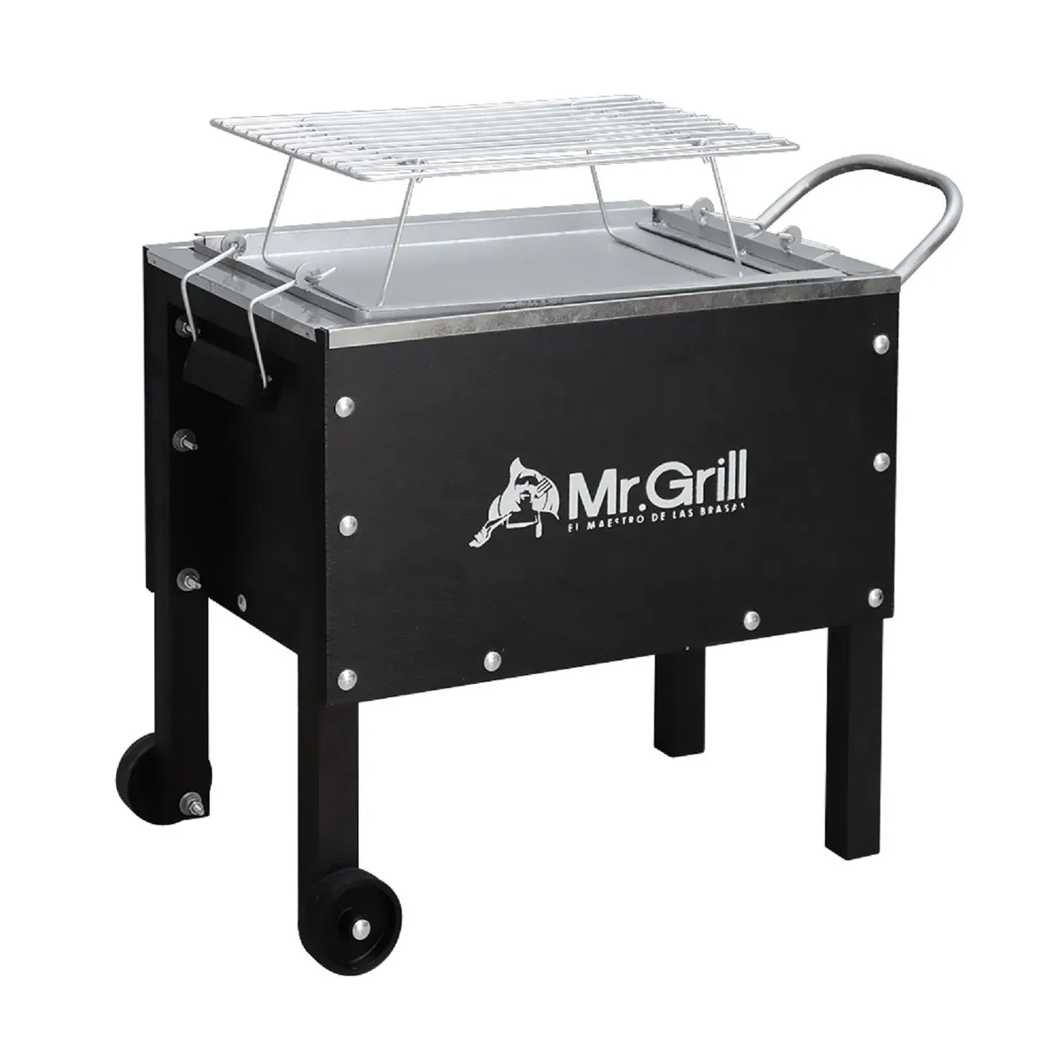 MR GRILL - Caja China Mediana Junior Galvanizada + Parrilla Varillas 