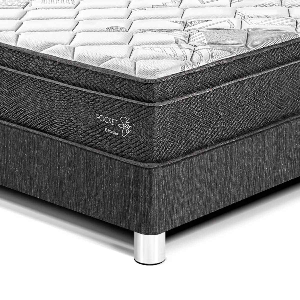 PARAISO - Dormitorio Pocket Star Loft 2 Plz + 2 Almohadas + Protector
