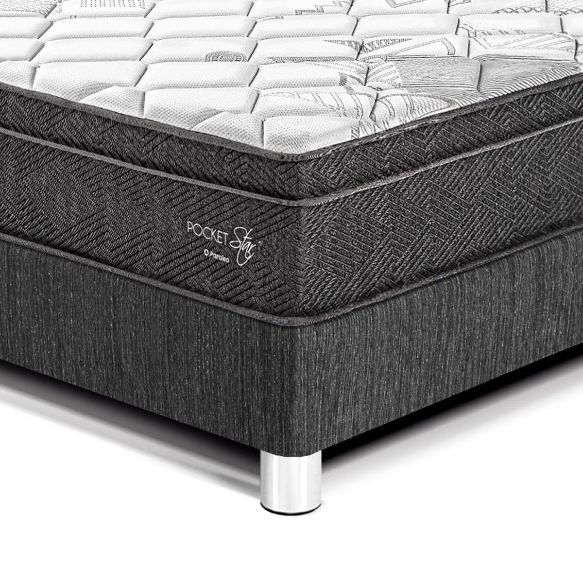 PARAISO - Dormitorio Pocket Star Loft King + 2 Almohadas + Protector