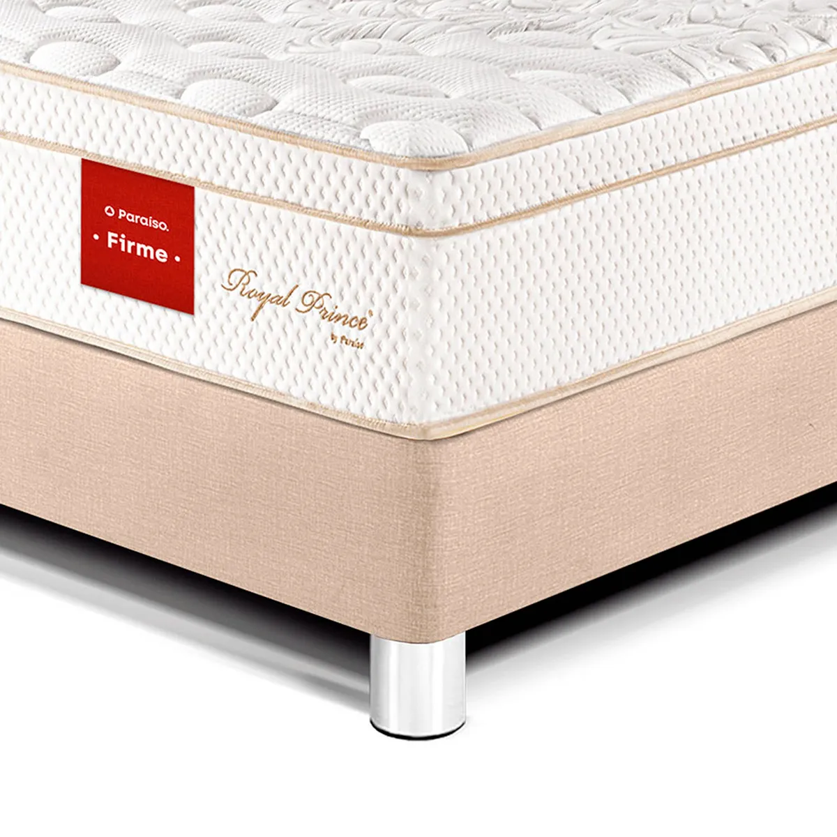 PARAISO - Dormitorio Royal Prince Firme Blocks Queen + 2 Almohadas Viscoelásticas + Protector