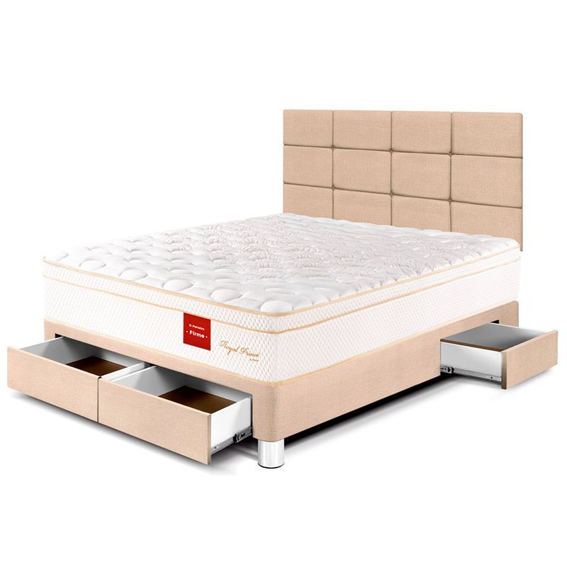 PARAISO - Dormitorio con Cajones Royal Prince Firme Blocks 2 Plz + 2 Almohadas Viscoelásticas + Protector