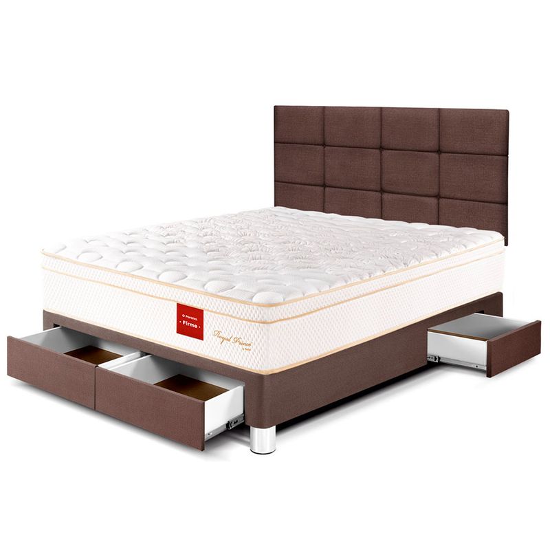 PARAISO - Dormitorio con Cajones Royal Prince Firme Blocks 2 Plz + 2 Almohadas Viscoelásticas + Protector