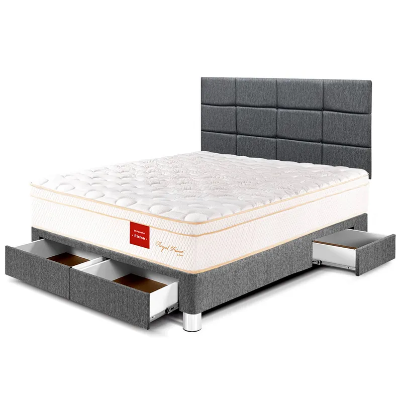 PARAISO - Dormitorio con Cajones Royal Prince Firme Blocks 2 Plz + 2 Almohadas Viscoelásticas + Protector