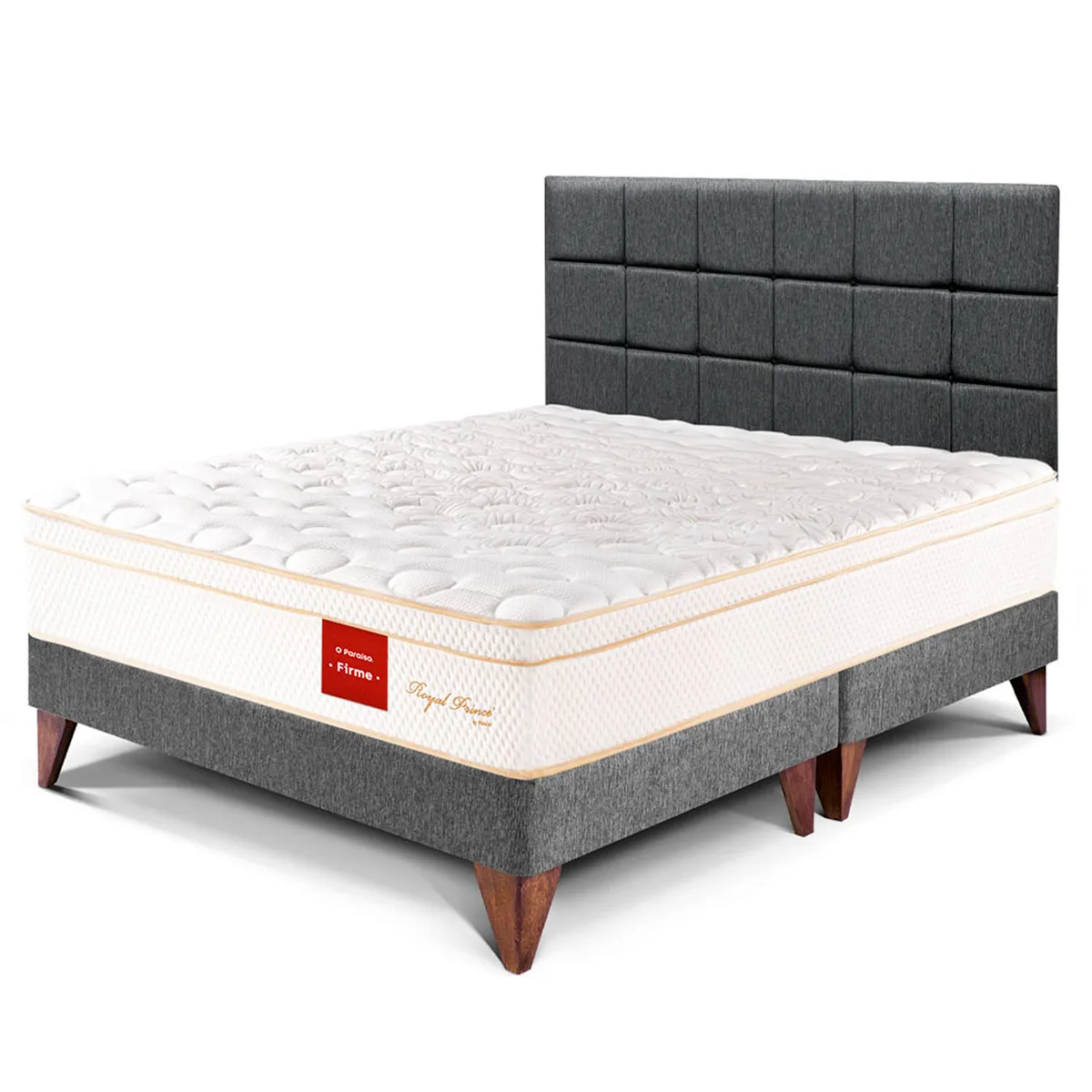 PARAISO - Dormitorio Europeo Royal Prince Firme Blocks King + 2 Almohadas Viscoelásticas