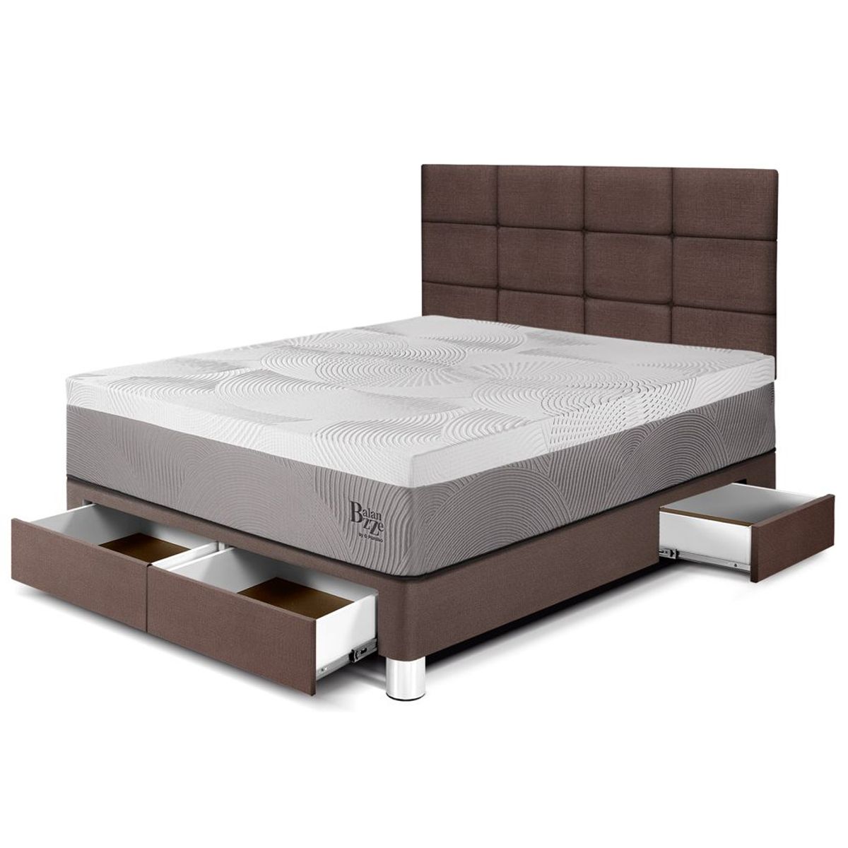 PARAISO - Dormitorio Con Cajones Balanzze Blocks 2 Plz + 2 Almohadas Viscoelásticas