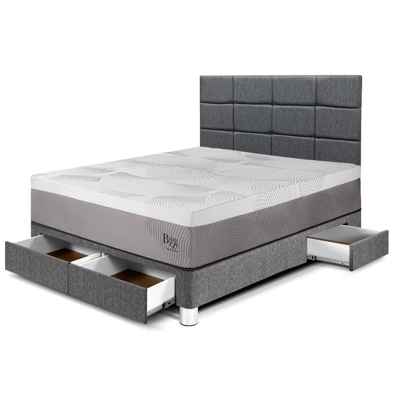 PARAISO - Dormitorio con Cajones Balanzze Blocks 2 Plz + 2 Almohadas Viscoelásticas + Protector