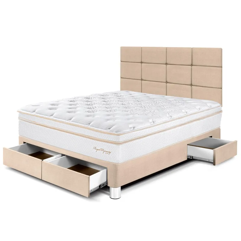 PARAISO - Dormitorio con Cajones Royal Dynasty Blocks 2 Plz + 2 Almohadas Viscoelásticas + Protector