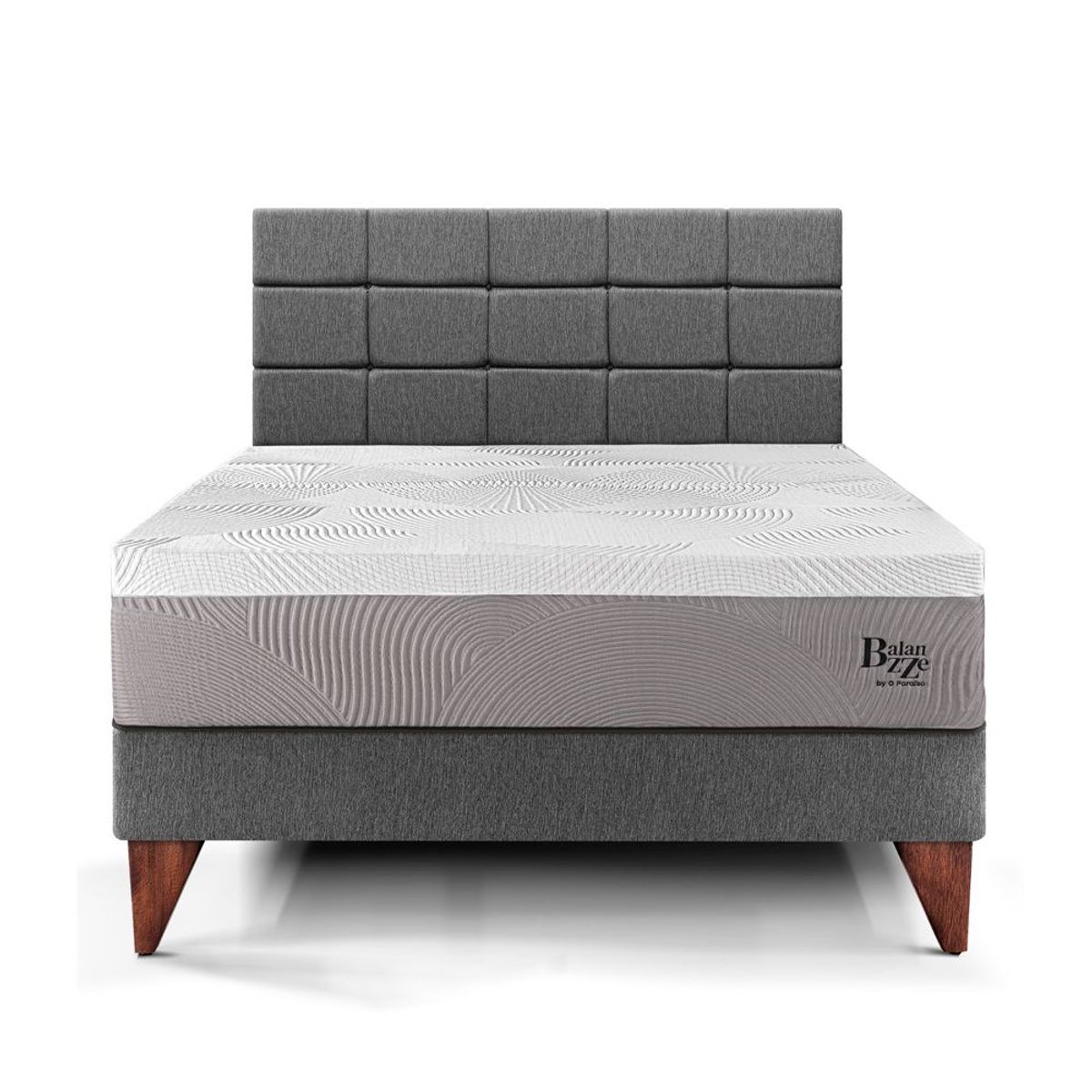 PARAISO - Dormitorio Europeo Balanzze Blocks Queen + 2 Almohadas Viscoelásticas + Protector