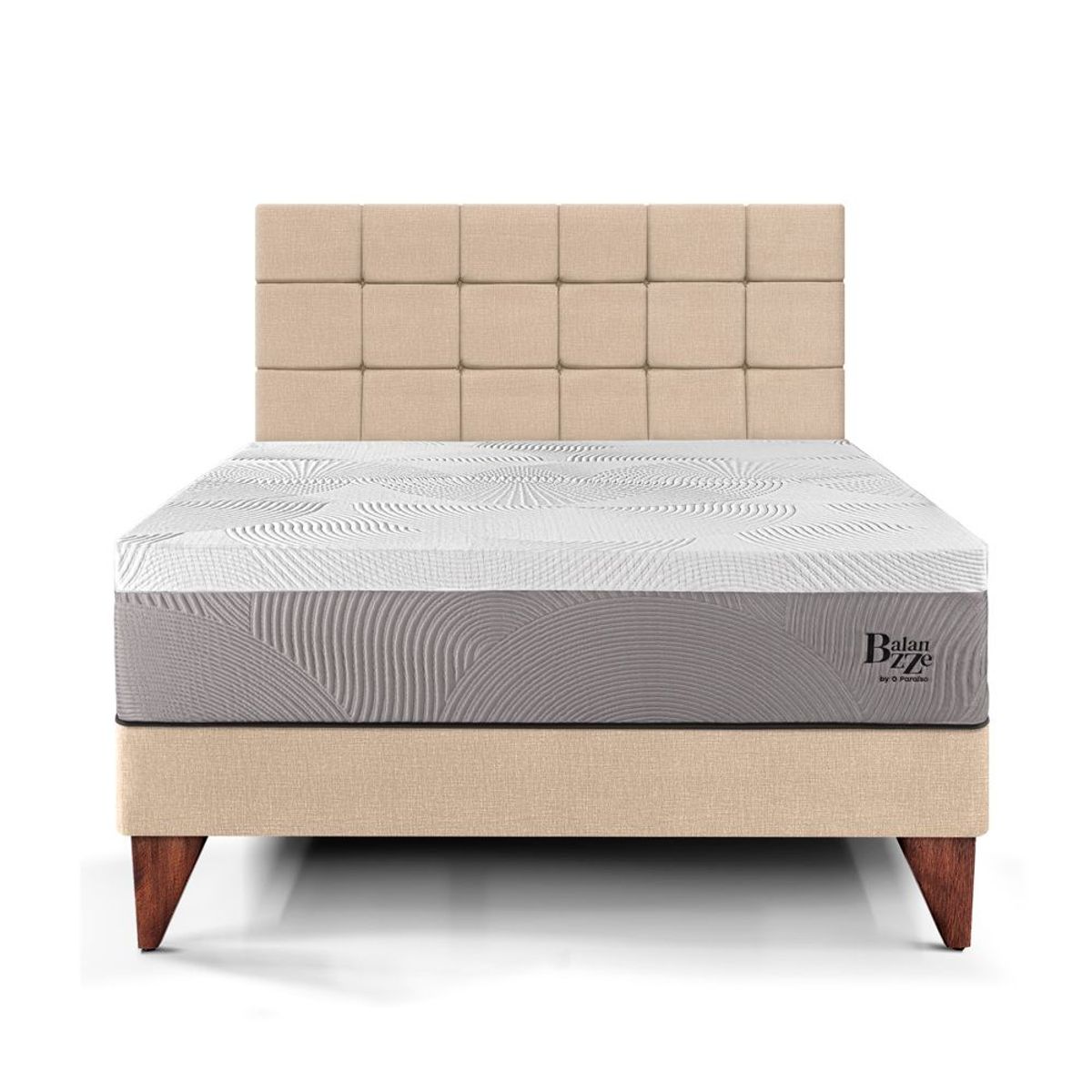 PARAISO - Dormitorio Europeo Balanzze Blocks King + 2 Almohadas Viscoelásticas + Protector