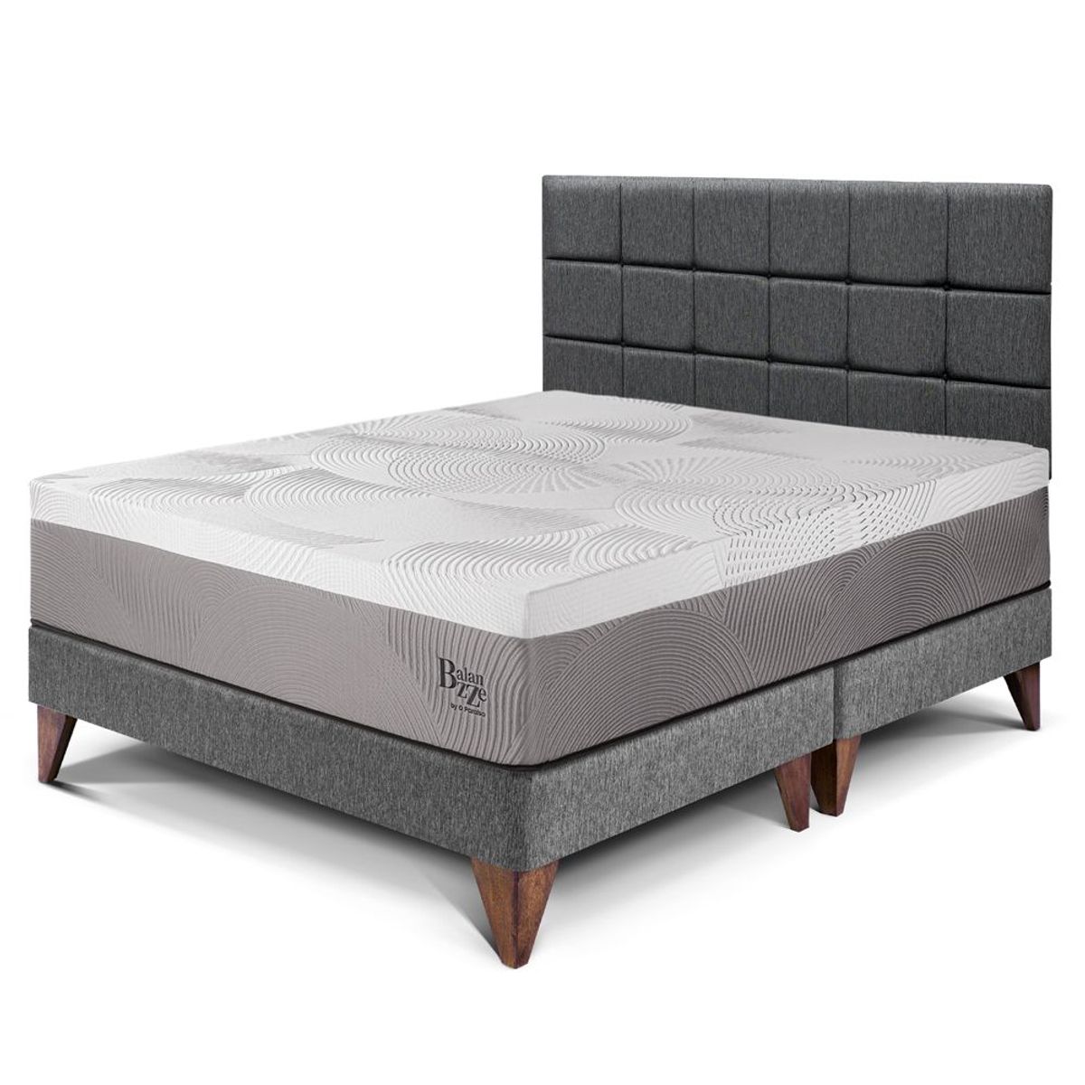 PARAISO - Dormitorio Europeo Balanzze Blocks King + 2 Almohadas Viscoelásticas + Protector