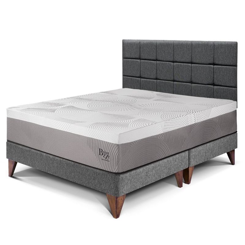 PARAISO - Dormitorio Europeo Balanzze Blocks King + 2 Almohadas Viscoelásticas + Protector