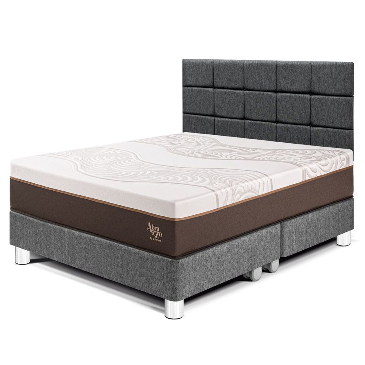 PARAISO - Dormitorio Royal Abrazzo Blocks Queen + 2 Almohadas Viscoelásticas + Protector