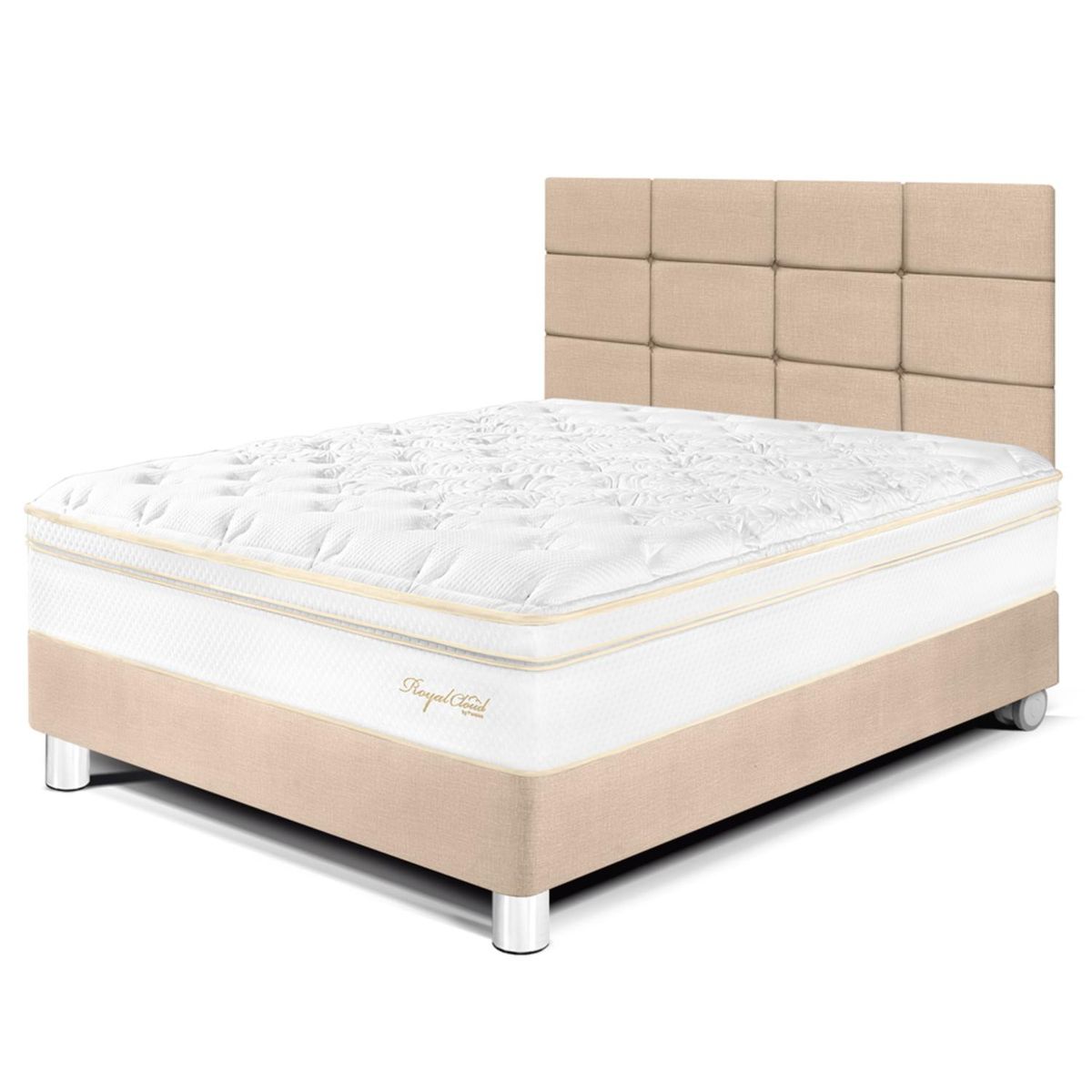 PARAISO - Dormitorio Royal Cloud Blocks 2 Plz + 2 Almohadas Viscoelásticas + Protector