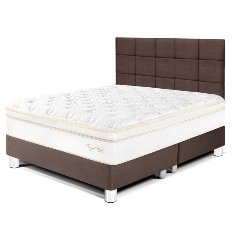 PARAISO - Dormitorio Royal Cloud Blocks Queen + 2 Almohadas Viscoelásticas + Protector